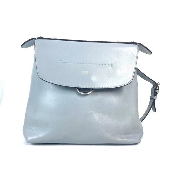 FENDI 8BZ042 to school 3WAY Hand Bag Chain Bag Backpack Leather blue - Picture 1 of 15